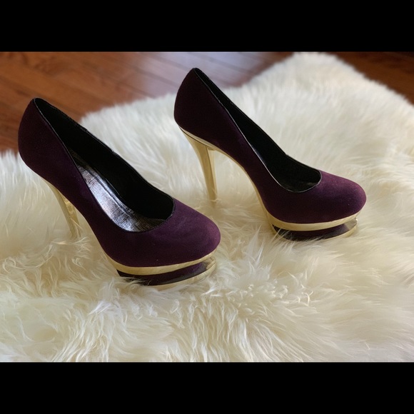 Purple w/Gold trim heels - Picture 4 of 6